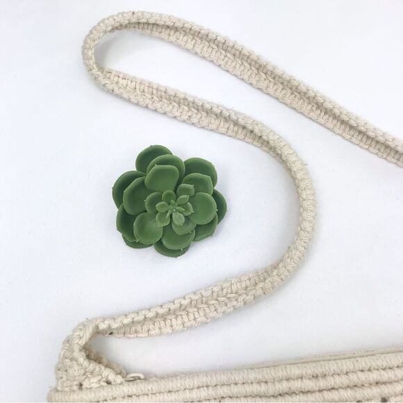 Cream Crochet Beaded Retro Boho Festival Shoulder Bag - Picture 11 of 11